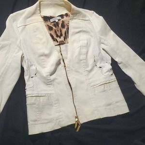 Roberto Cavalli cream zip up jacket